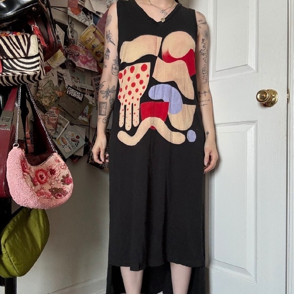 BZR Pants - BZR BLACK ABSTRACT MAXI DRESS MEDIUM